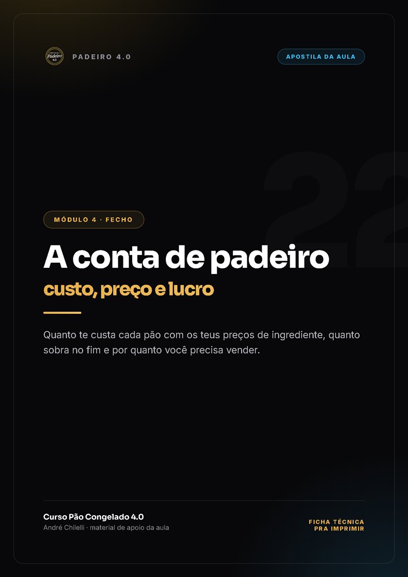 Apostila: a conta de padeiro, custo, preço e lucro